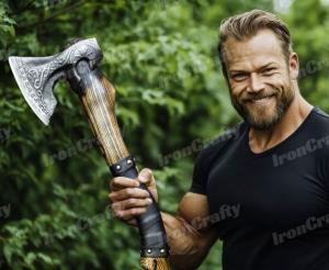 Hand-Forged Viking Throwing Axe for Battle