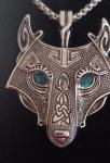 Wolf Pendant Necklace in Stainless Steel - Viking Style