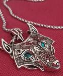 Wolf Pendant Necklace in Stainless Steel - Viking Style