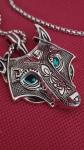 Wolf Pendant Necklace in Stainless Steel - Viking Style