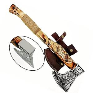 Custom Forged Carbon Steel Viking Axe with Rosewood