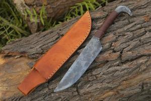 Viking Ravens Head Carbon Steel Knife with Sheath