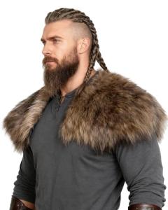 Viking Faux Fur Collar Shoulder Wrap for Men