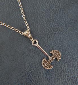Silver Viking Axe Necklace Pendant Charm