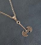 Silver Viking Axe Necklace Pendant Charm