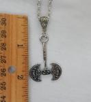Silver Viking Axe Necklace Pendant Charm