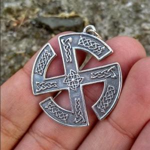 Viking Sun Wheel Pendant in Sterling Silver