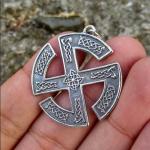 Viking Sun Wheel Pendant in Sterling Silver