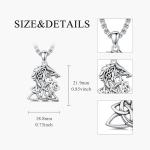 Celtic Knot Necklace with Viking Wolf Design