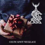 Celtic Knot Necklace with Viking Wolf Design