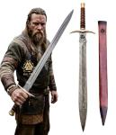 Handmade Viking Damascus Sword with Leather Sheath
