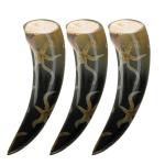 Set of 3 Medieval Buffalo Horn Drinking Cups