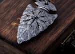 Silver Viking Arrowhead Spear Pendant Necklace 20