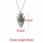 Silver Viking Arrowhead Spear Pendant Necklace 20