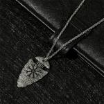 Silver Viking Arrowhead Spear Pendant Necklace 20