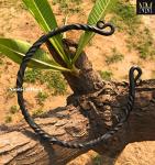 Hand Forged Celtic Iron Viking Torc Necklace