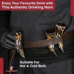 Set of 3 Medieval Buffalo Horn Drinking Cups