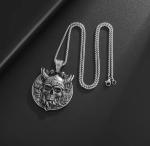 Viking Skull Stainless Steel Pendant Necklace