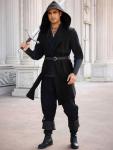 Men's Viking Sleeveless Hooded Surcoat Costume