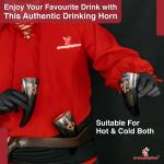 Set of 3 Viking Horn Mugs with Fleur De Lis