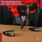 Set of 3 Viking Horn Mugs with Fleur De Lis