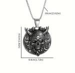 Viking Skull Stainless Steel Pendant Necklace