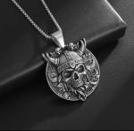 Viking Skull Stainless Steel Pendant Necklace
