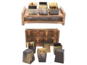Viking Horn Drinking Cups Set – 6 with Stand