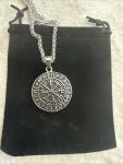 Round Double-Sided Norwegian Viking Compass Pendant