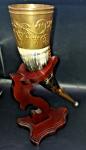 Celtic Norse Drinking Horn with Decorative Stand