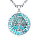 Yggdrasil Tree of Life Turquoise Viking Necklace