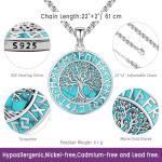 Yggdrasil Tree of Life Turquoise Viking Necklace