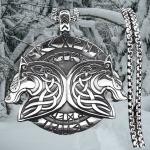 Geri Freki Viking Wolf Necklace in Stainless Steel
