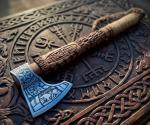Personalized Viking Axe with Leather Sheath