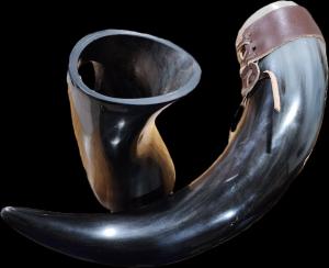 Vikingsbrand 16" Genuine Drinking Horn with Holder