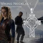 Vegvisir Cross Necklace in 925 Sterling Silver