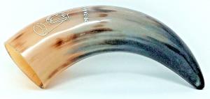 Natural Black and Blonde Cow Horn Drinking Horn