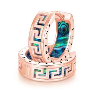 Rose Gold Viking Earrings with Rune Design