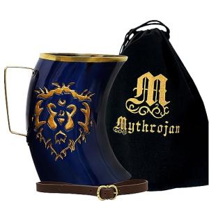 Authentic Viking Beer Horn Mug with Leather Straps