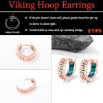Rose Gold Viking Earrings with Rune Design