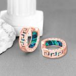 Rose Gold Viking Earrings with Rune Design