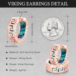 Rose Gold Viking Earrings with Rune Design