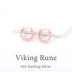 Rose Gold Viking Earrings with Rune Design