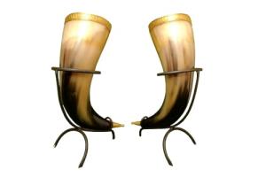 Norse Drinking Horn Beer Tankard Set of 2