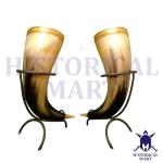 Norse Drinking Horn Beer Tankard Set of 2