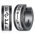 Sterling Silver Viking Hoop Earrings for Him