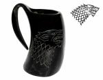 Wolf Carved Viking Drinking Horn Tankard for Beer
