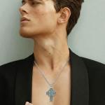 Celtic Cross Necklace in 18K White Gold