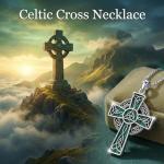Celtic Cross Necklace in 18K White Gold
