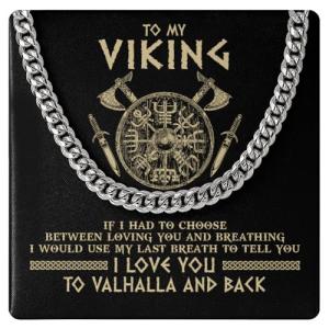 Viking Necklace: Love You to Valhalla Gift